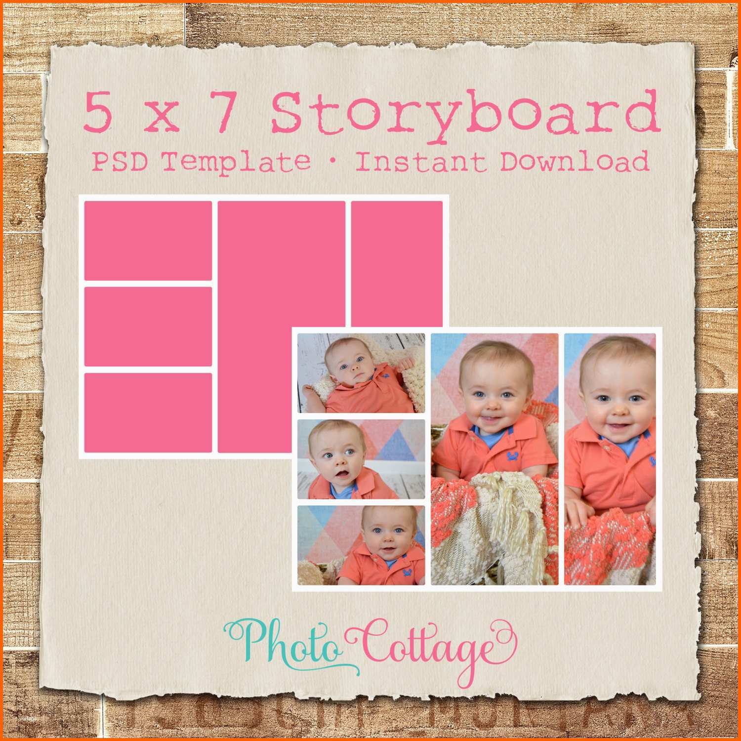Hervorragend 5 X 7 Fotografie Storyboard Vorlage Digitale Collage