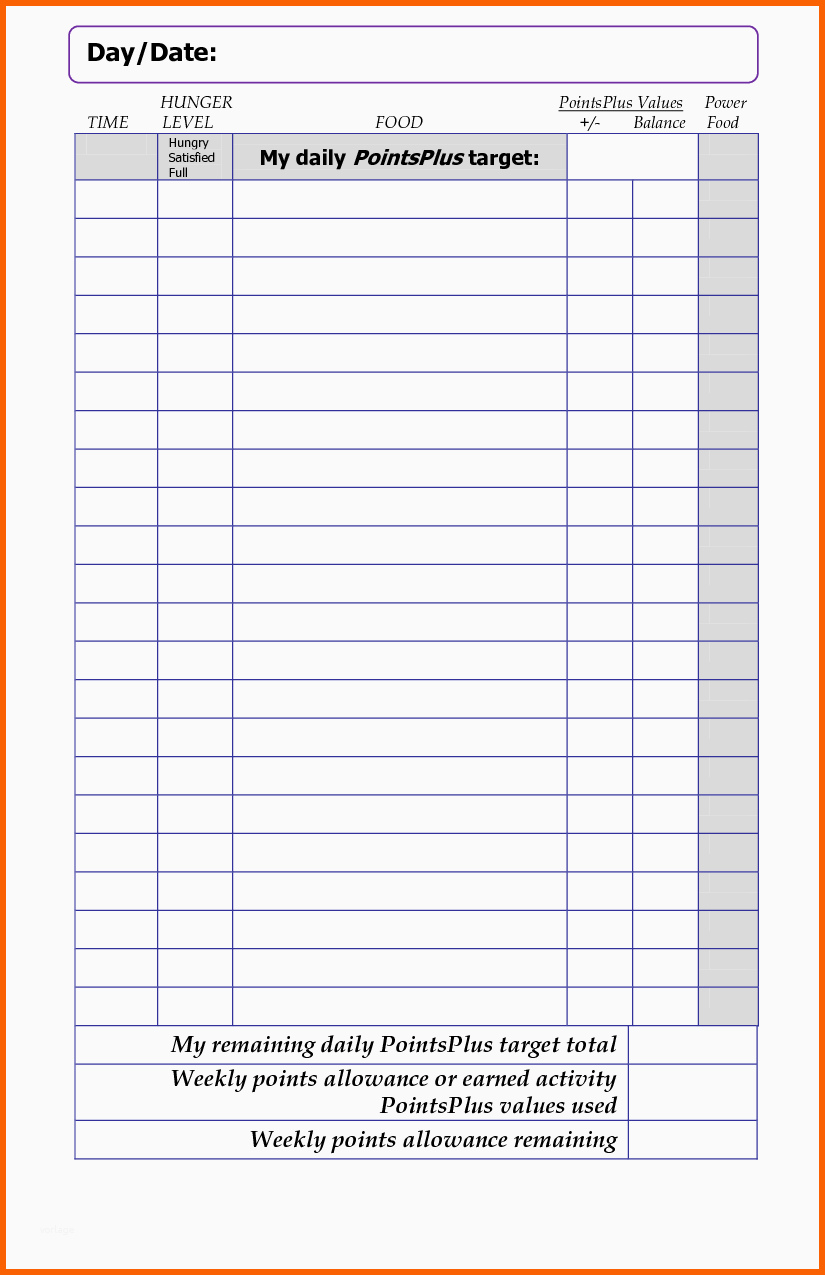 Hervorragend 9 Best Of Weight Watchers Logs Printable Weight