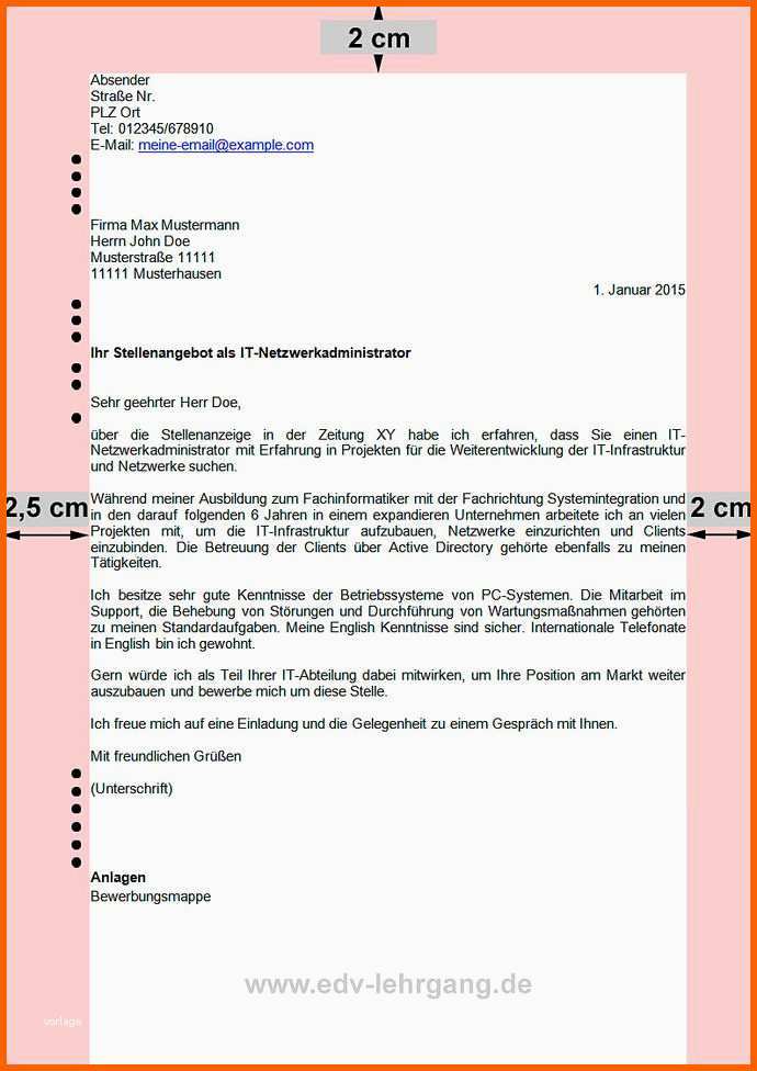 Hervorragend Aufbau Des Bewerbungsanschreibens Nach Din 5008
