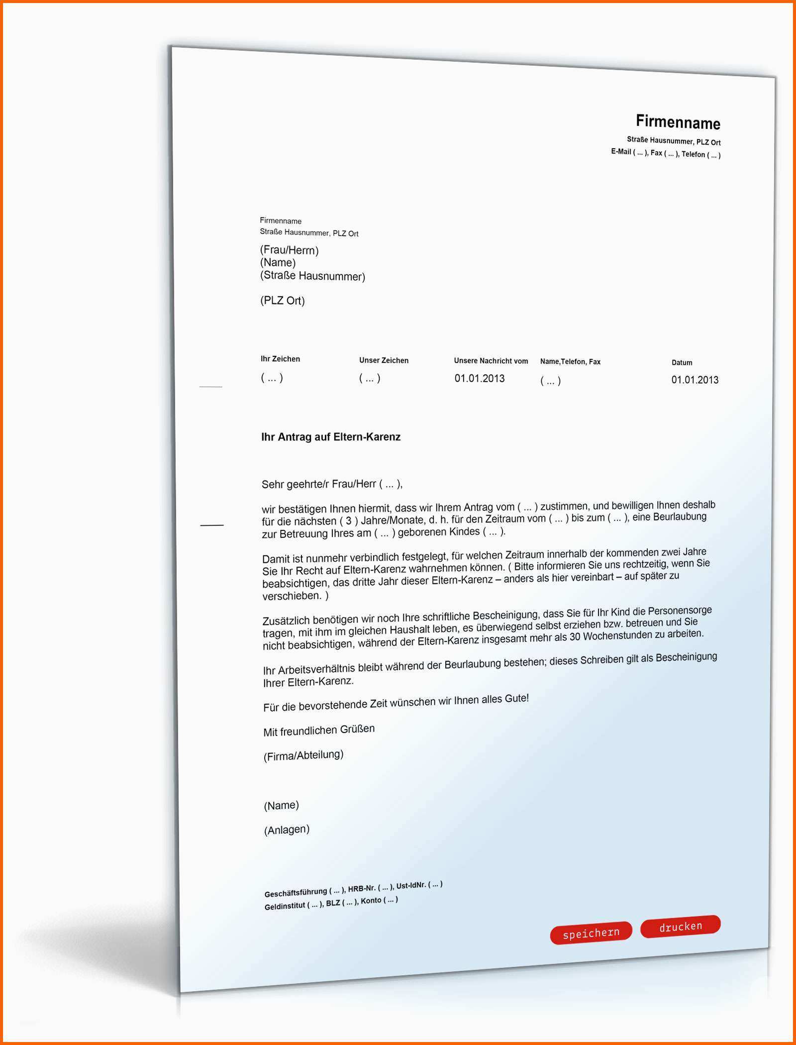 Hervorragend Bewilligung Von Elternkarenz Muster Vorlage Zum Download