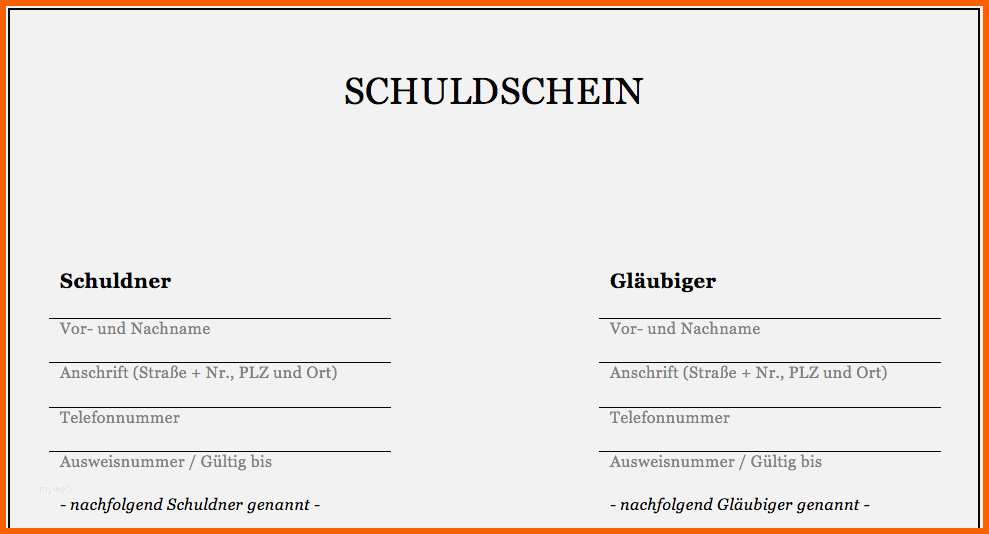 Hervorragend Darlehensvertrag Vorlage Kostenlos Süß Vordruck