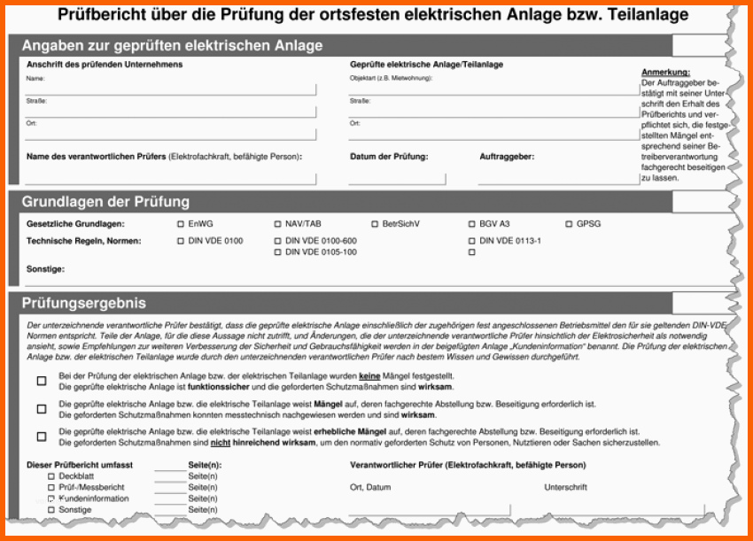 Hervorragend Das Prüfprotokoll Gehört Immer Dazu
