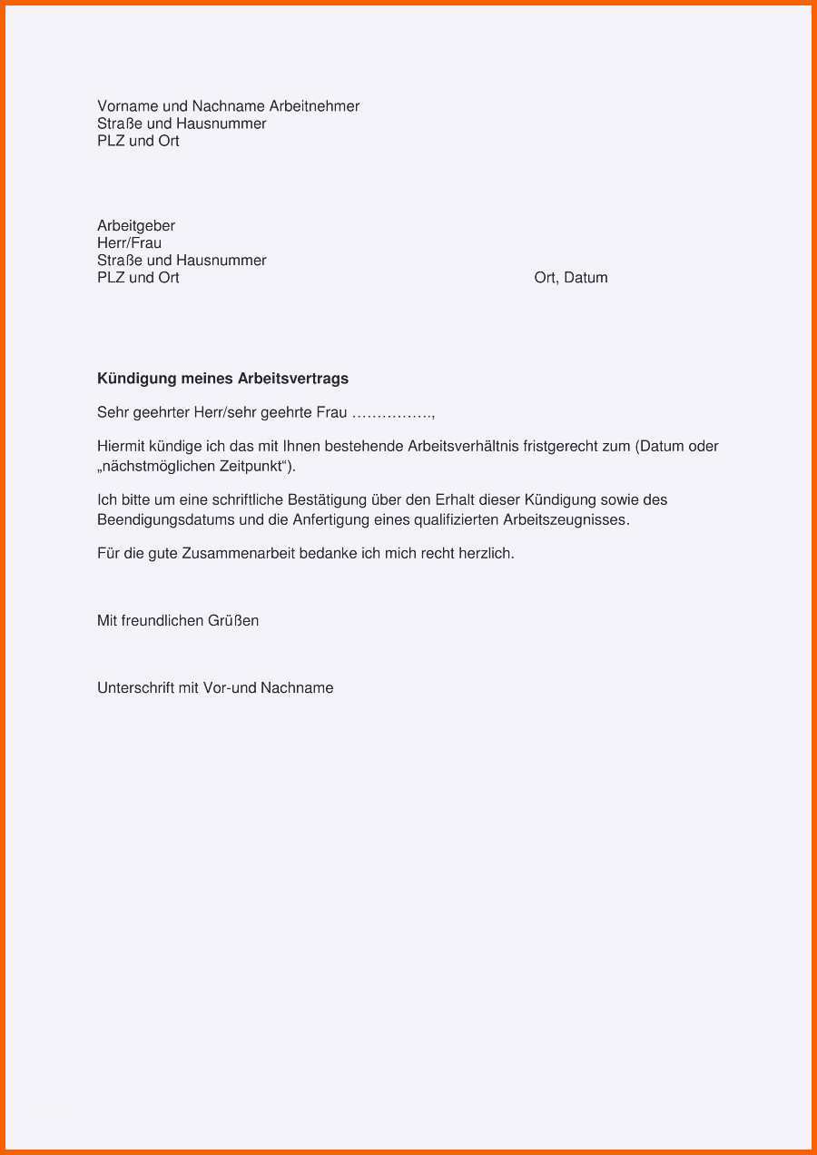 Hervorragend Die Erstaunliche Kündigung Arbeitsvertrag Arbeitgeber