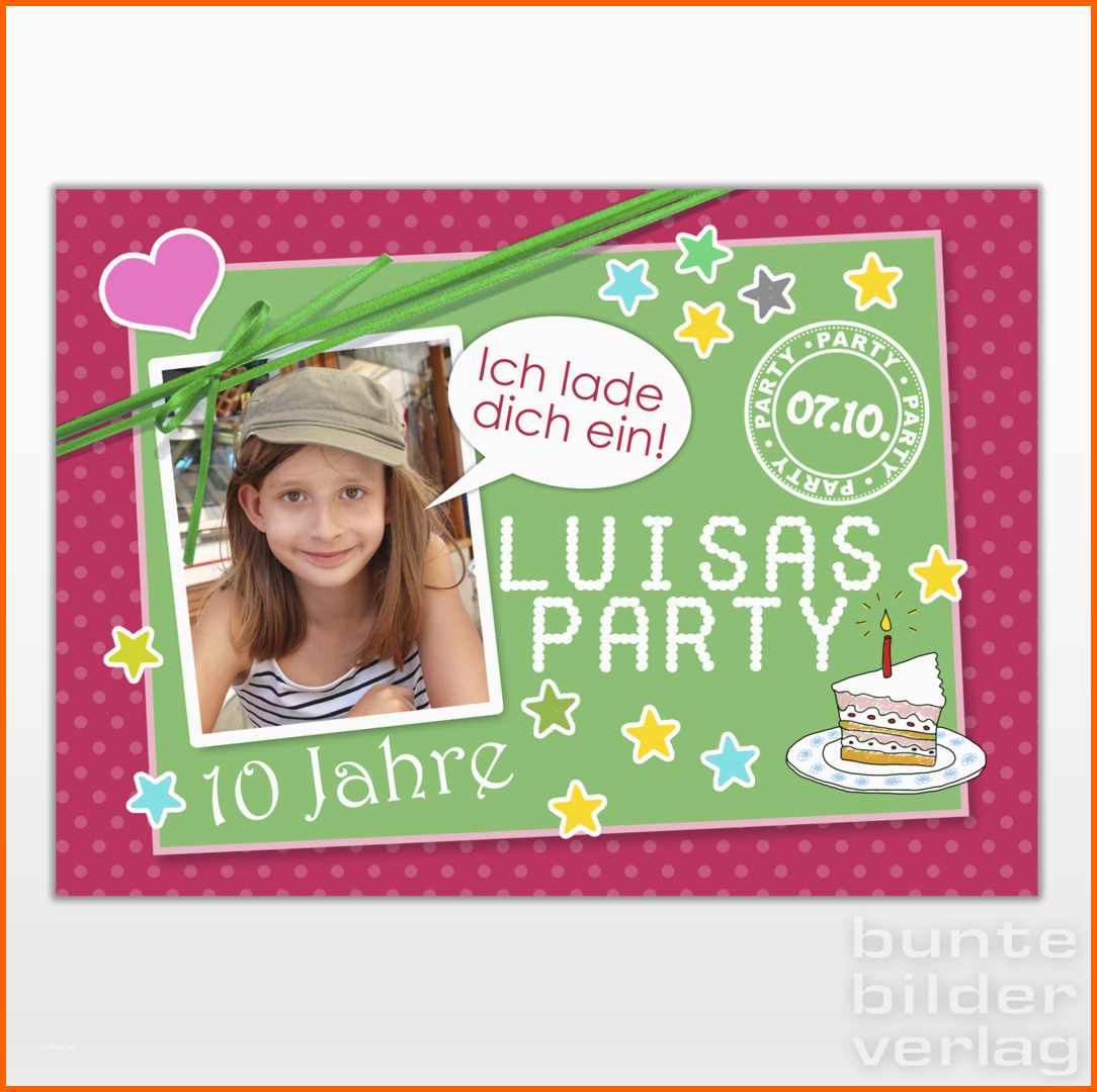 Hervorragend Einladung Kindergeburtstag "sternchen" Bunte Bilder Shop