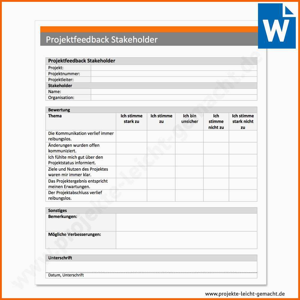 Hervorragend Feedbackbogen Seminar Vorlage Word – Wordde