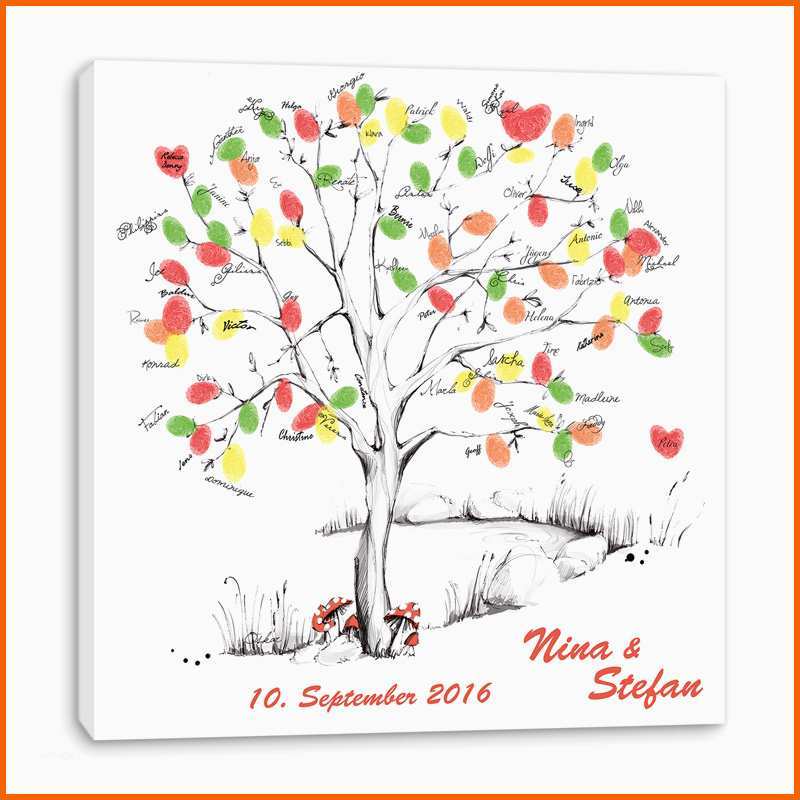 Hervorragend Fingerabdruck Baum Auf Leinwand ♥ Hochzeitsspiel