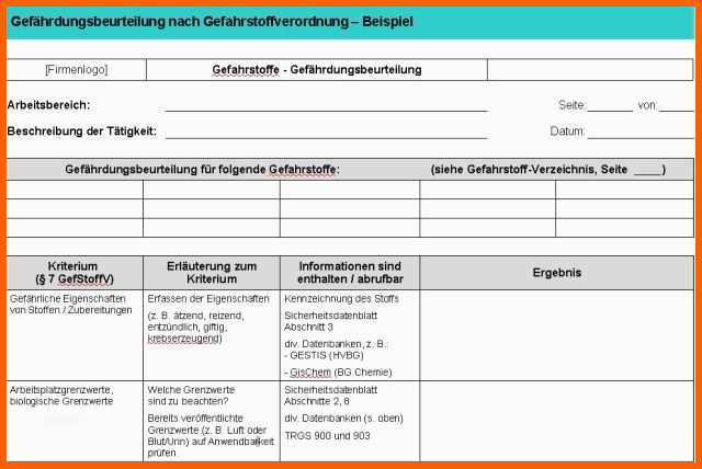 Hervorragend Gefährdungsbeurteilung Brandschutz Vorlage