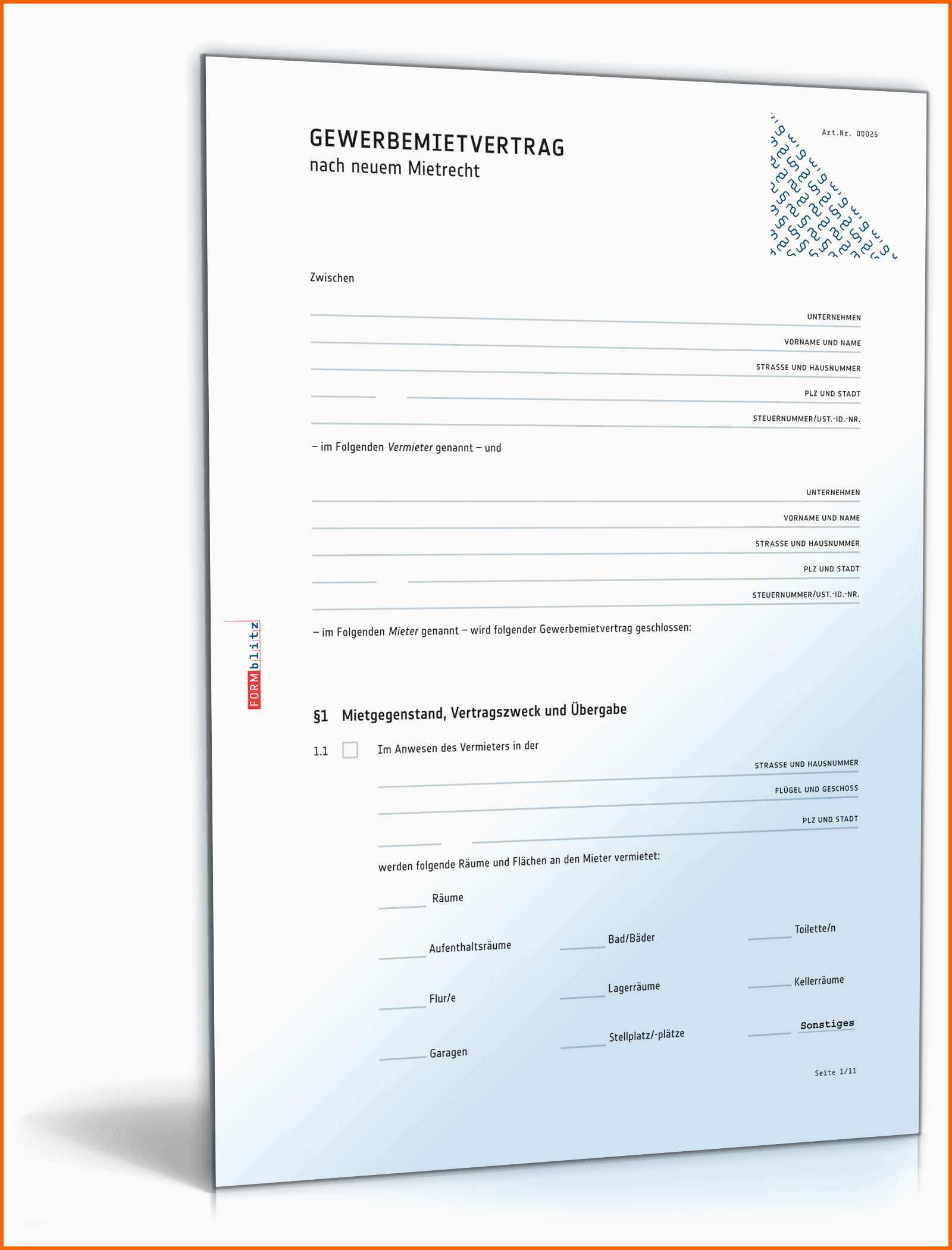 Hervorragend Gewerbemietvertrag Muster Als Pdf Oder Doc Zum Download