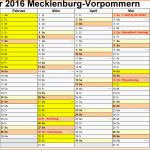 Hervorragend Kalender 2016 Mecklenburg Vorpommern Ferien Feiertage