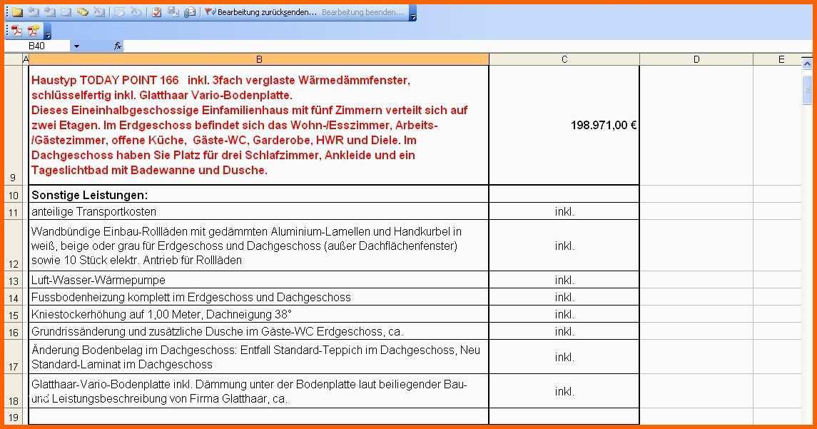 Hervorragend Kostenaufstellung Hausbau Kostenaufstellung Hausbau