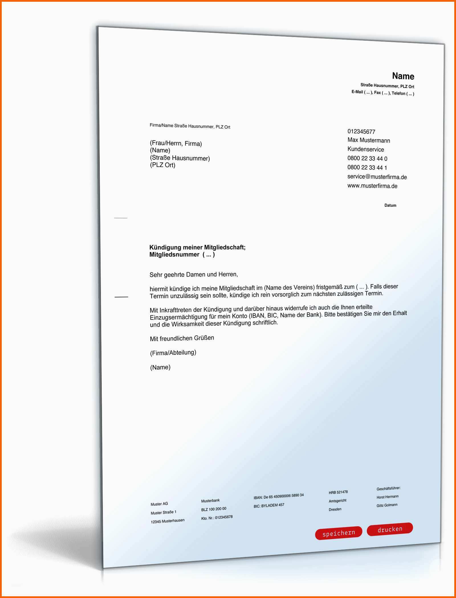 Hervorragend Kündigung Mitgliedschaft Verein