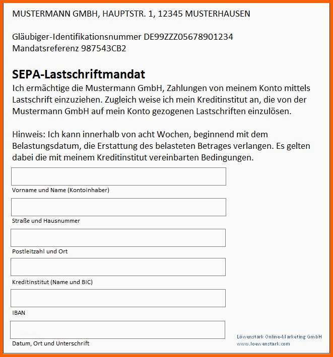 Hervorragend Kündigung Sepa Lastschriftmandat Vorlage Best Deutsche
