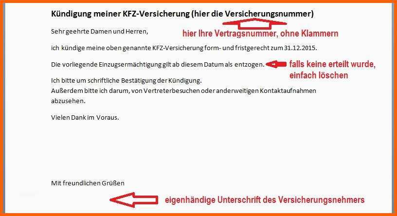 Hervorragend Kündigung Versicherung Vorlage Word – Mimpi