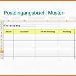 Hervorragend Posteingangsbuch Excel Vorlage Kostenlos – De Excel
