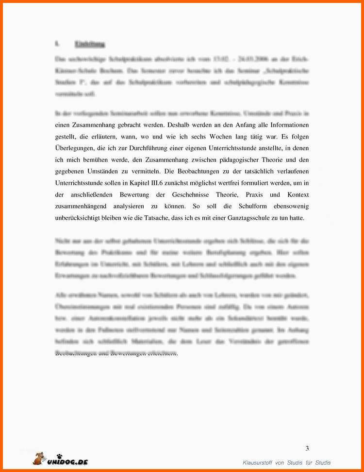 Hervorragend Praktikumsbericht Schulpraktische Stu N Ws 05 06