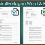 Hervorragend Protokoll Vorlage Für Word Und Excel