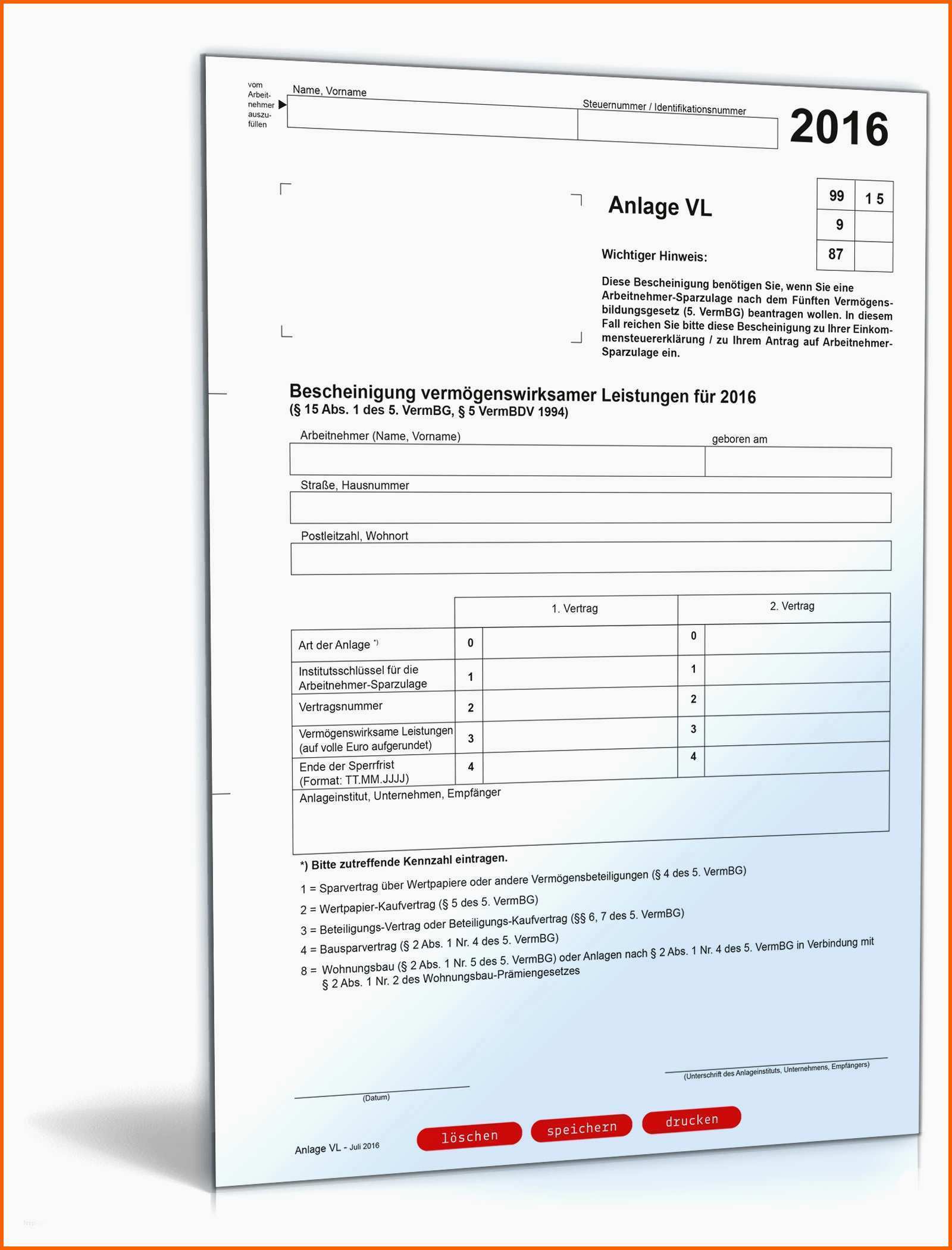 Hervorragend Steuererklärung 2016 Vorlage Best