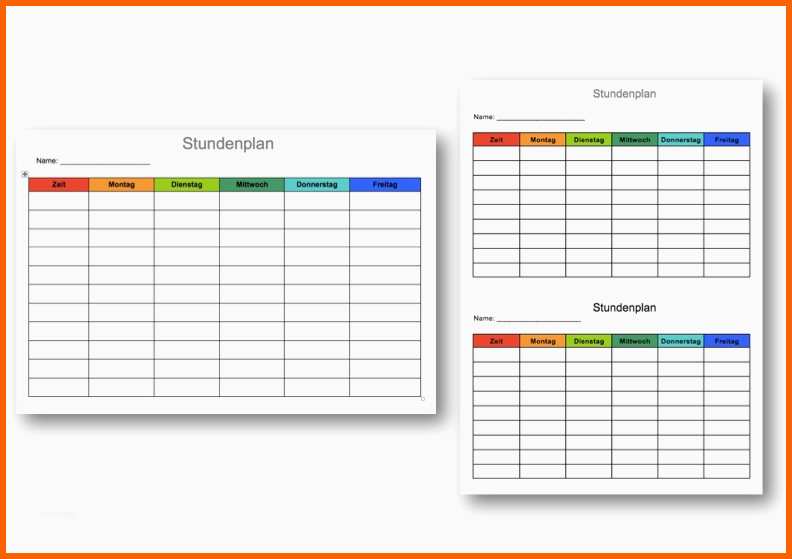 Hervorragend Stundenplan Vorlage Word Und Excel format