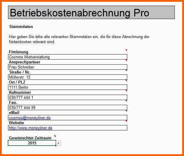 Hervorragend Vermieter Betriebskostenabrechnung Vorlage Erstaunlich