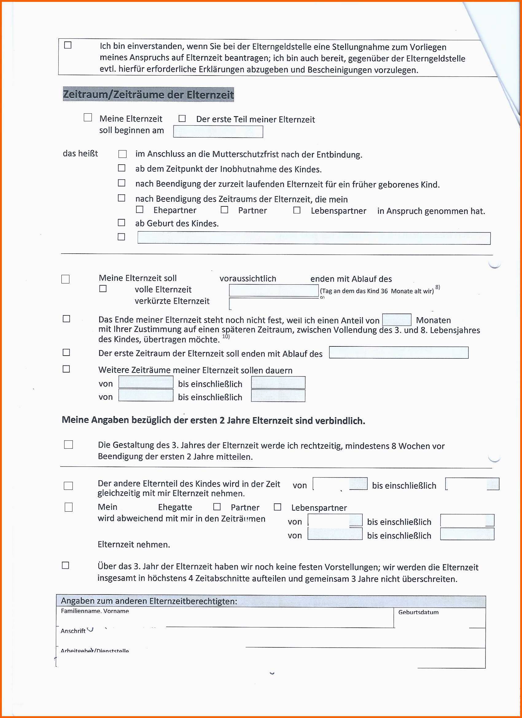 Hervorragend Vorlage Antrag Elternzeit Vater Einzigartig Antrag Auf