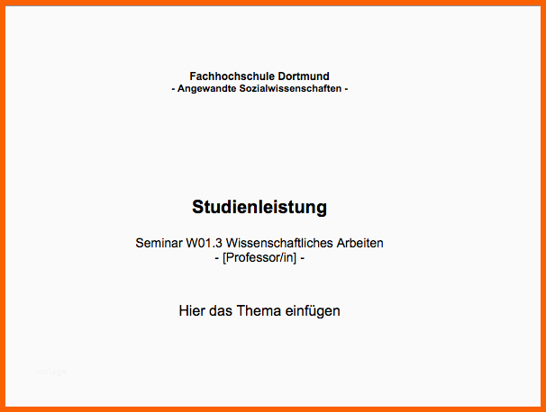 Hervorragend Word Deckblatt Und Zusammenfassung Für Stu Nleistung