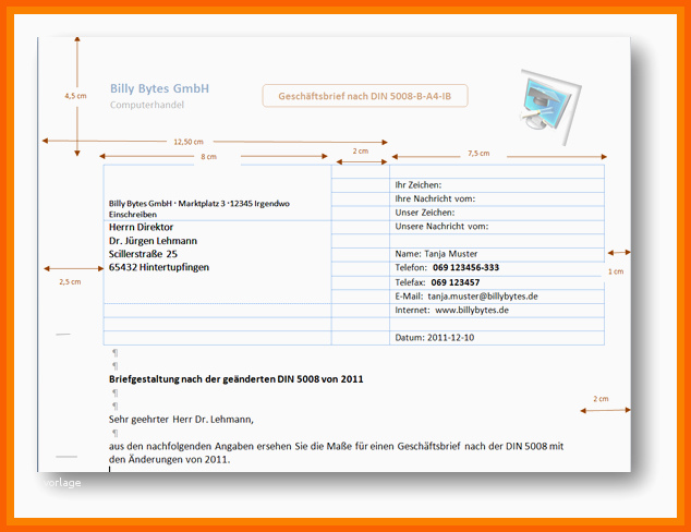 Ideal 12 Din 5008 Geschäftsbrief Aufbau
