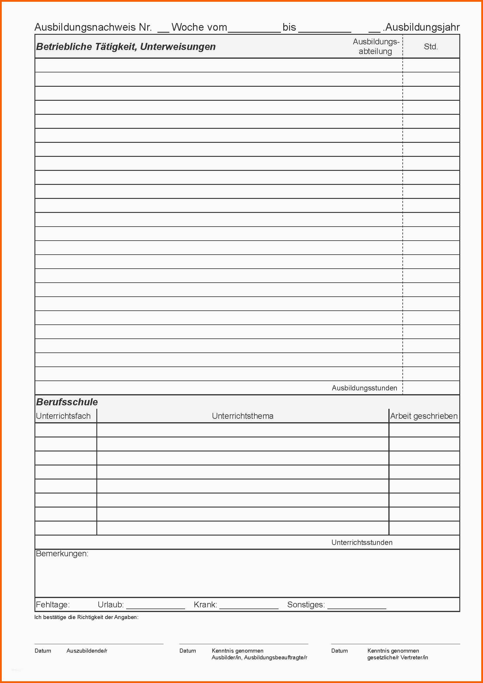 Ideal 12 Tagesbericht Vorlage Pdf
