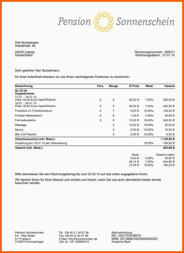 Ideal 16 Angebot Englisch Vorlage