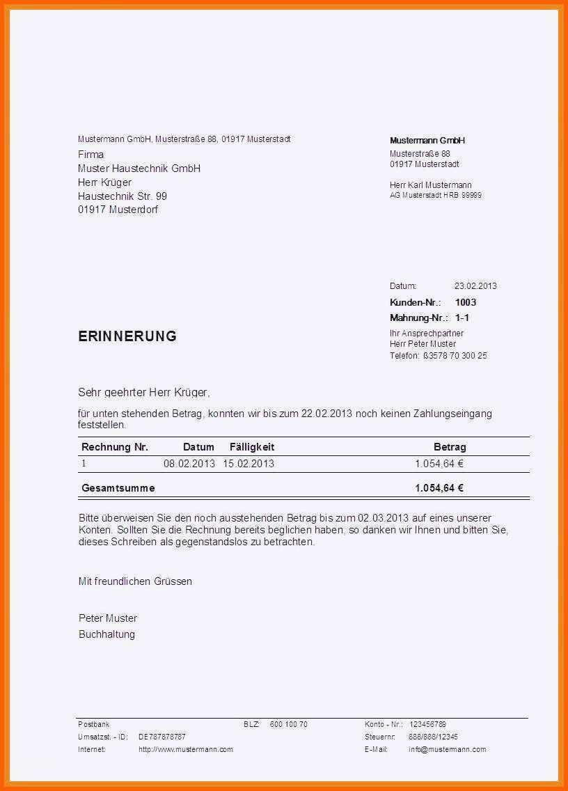 Ideal 16 Zahlungsaufforderung Muster