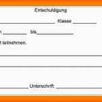 Ideal 7 Entschuldigung Schule Vorlage Kostenlos