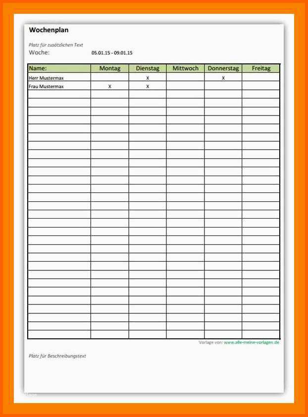 Ideal 9 Wochenplaner Kostenlos