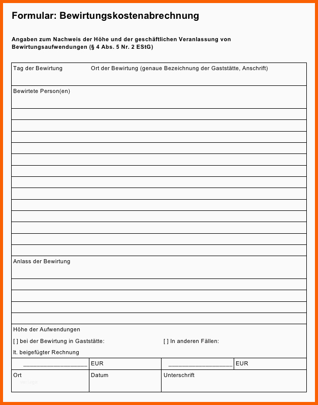 Ideal Bewirtungsbeleg Vorlage Kostenlose Und Sichere Muster