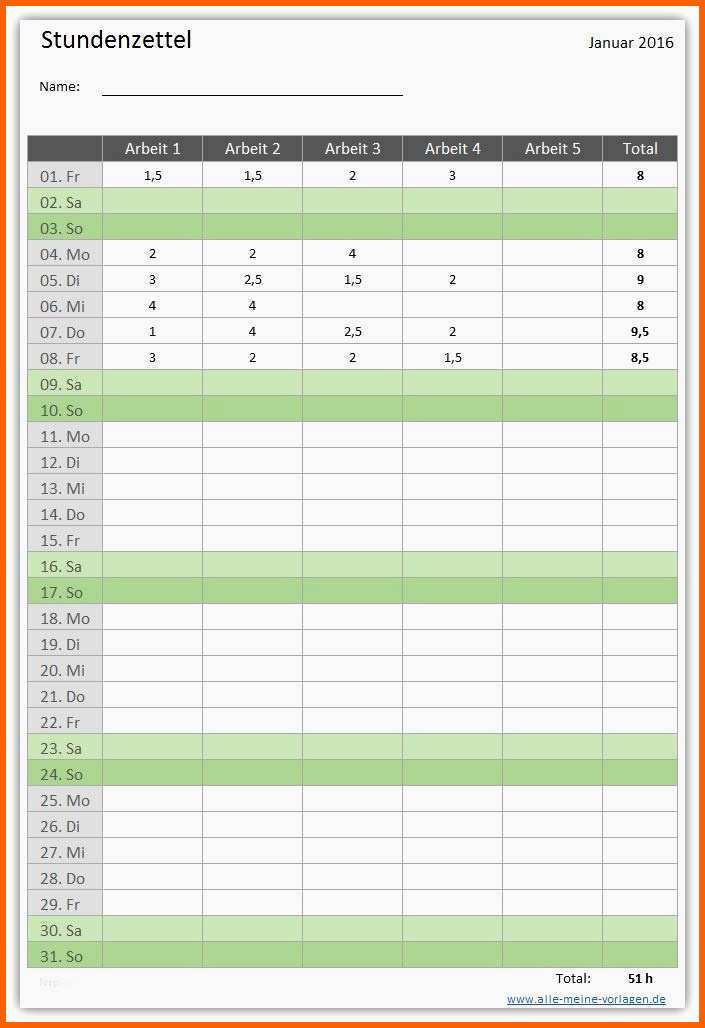 Ideal Datev Vorlage Zur Dokumentation Der Täglichen Arbeitszeit