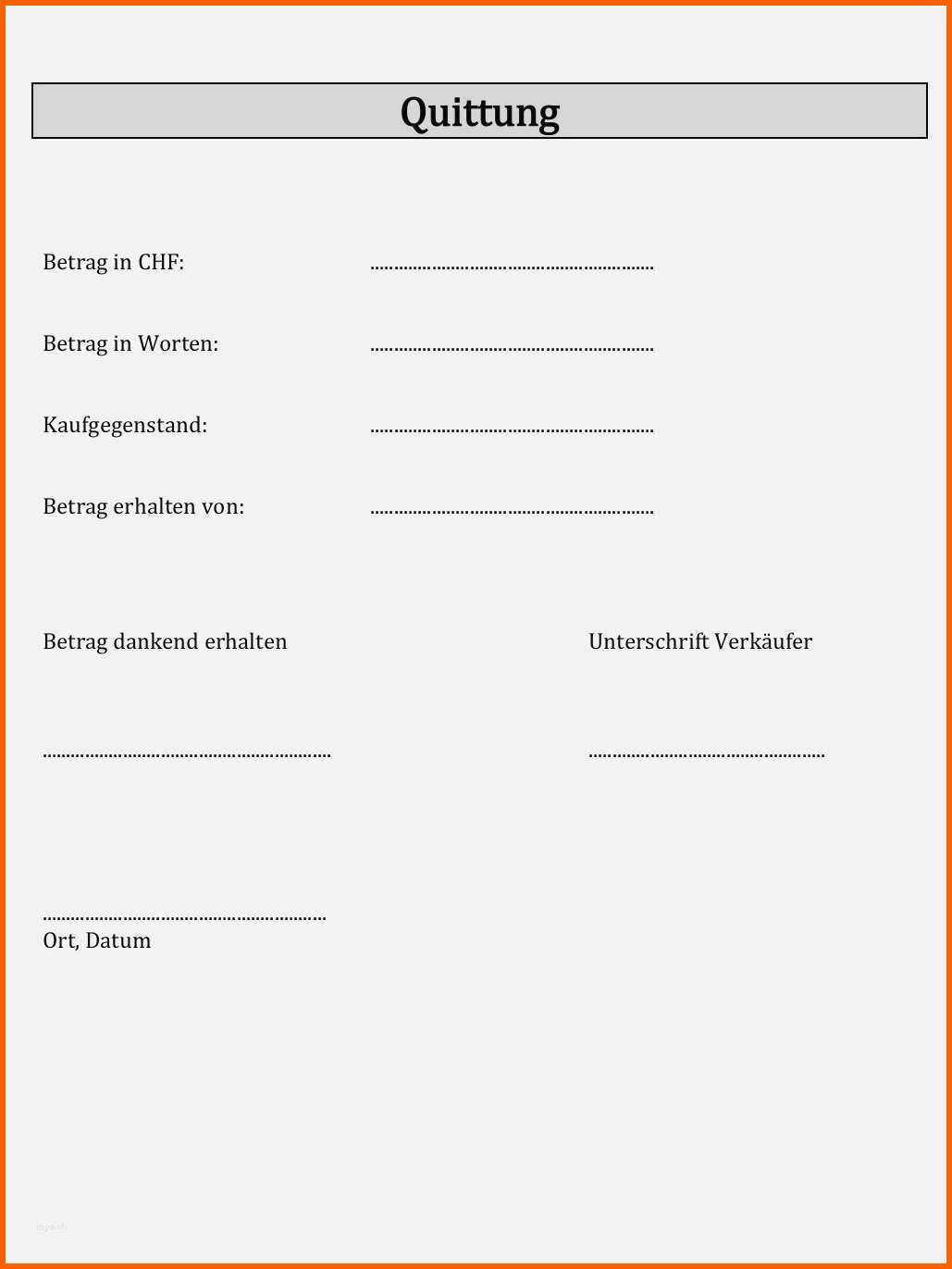 Ideal Empfangsbestätigung Muster Vorlage Großartig Schlüssel