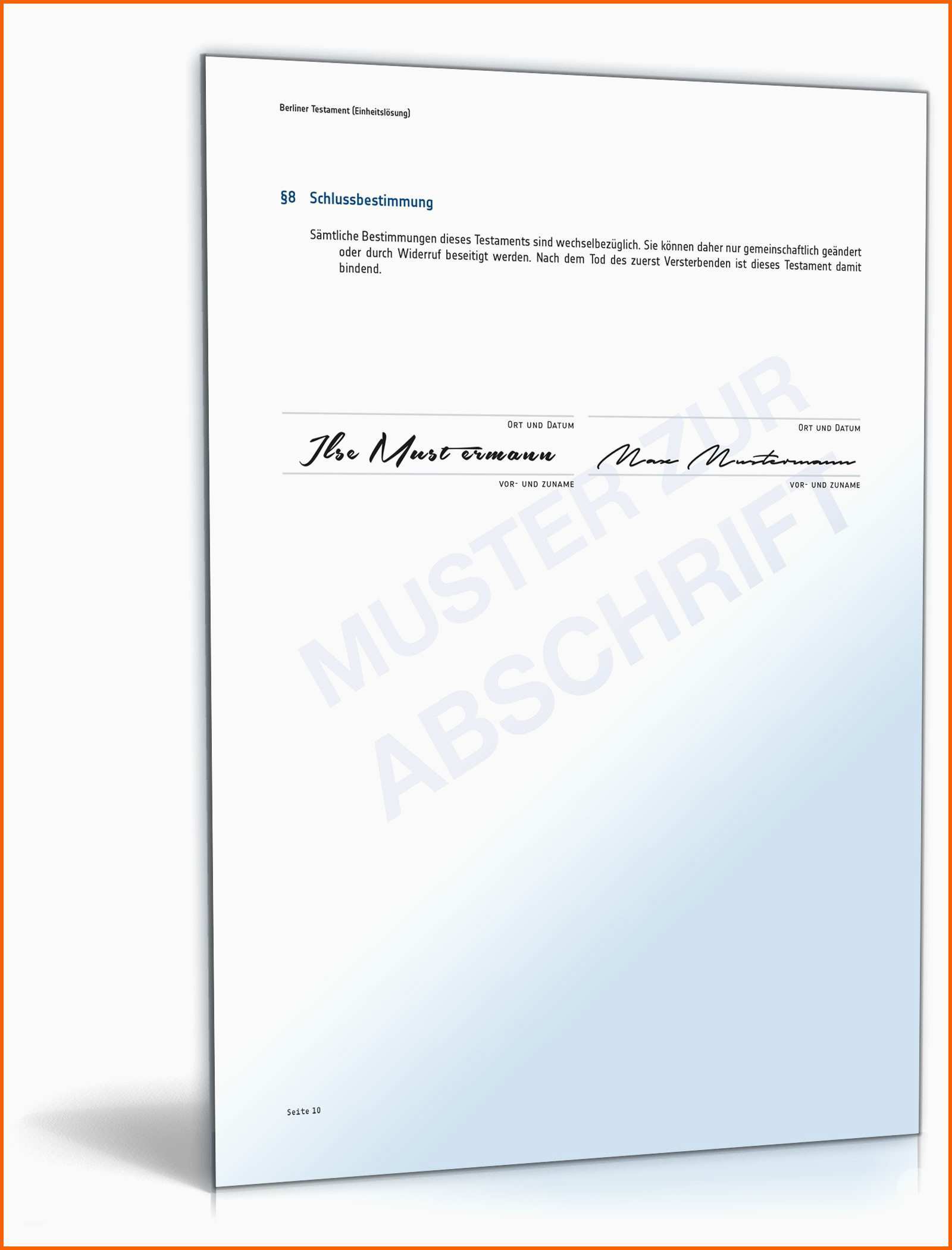 Ideal Handschriftliches Testament Vorlage – Vorlagens Download
