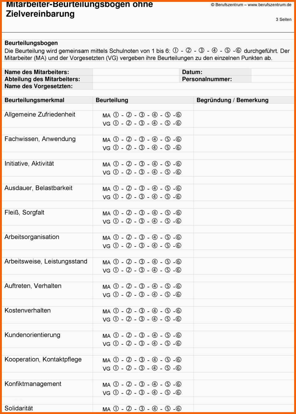 Ideal Muster Und Arbeitsdokumente Für Personalarbeit Pdf