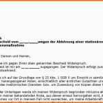 Ideal Muster Widerspruch Wegen Der Ablehnung Einer Stationären