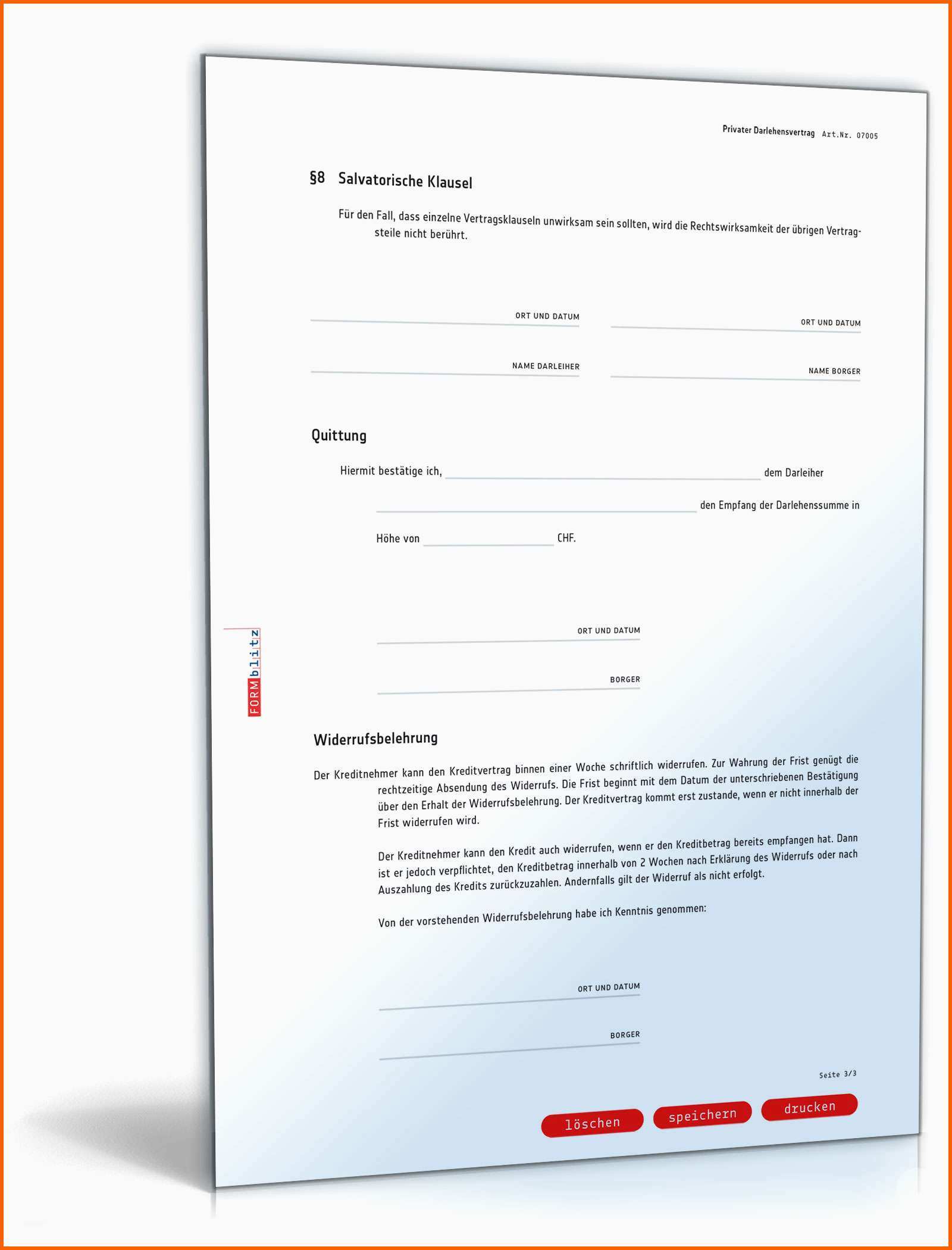 Ideal Privater Darlehensvertrag Muster Vorlage Zum Download