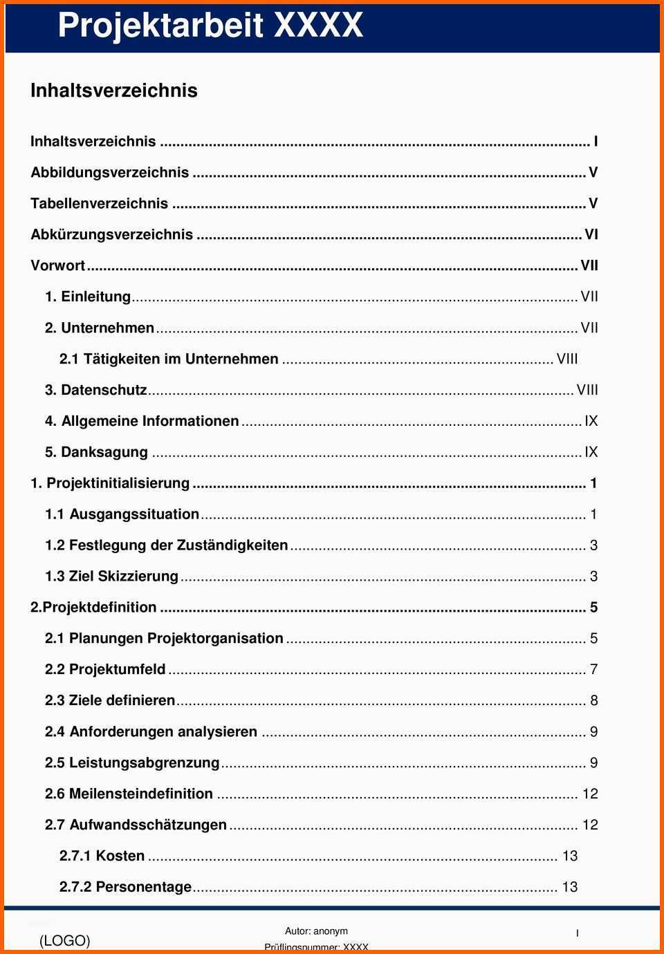 Ideal Projektarbeit Xxxx Projektdokumentation Operative