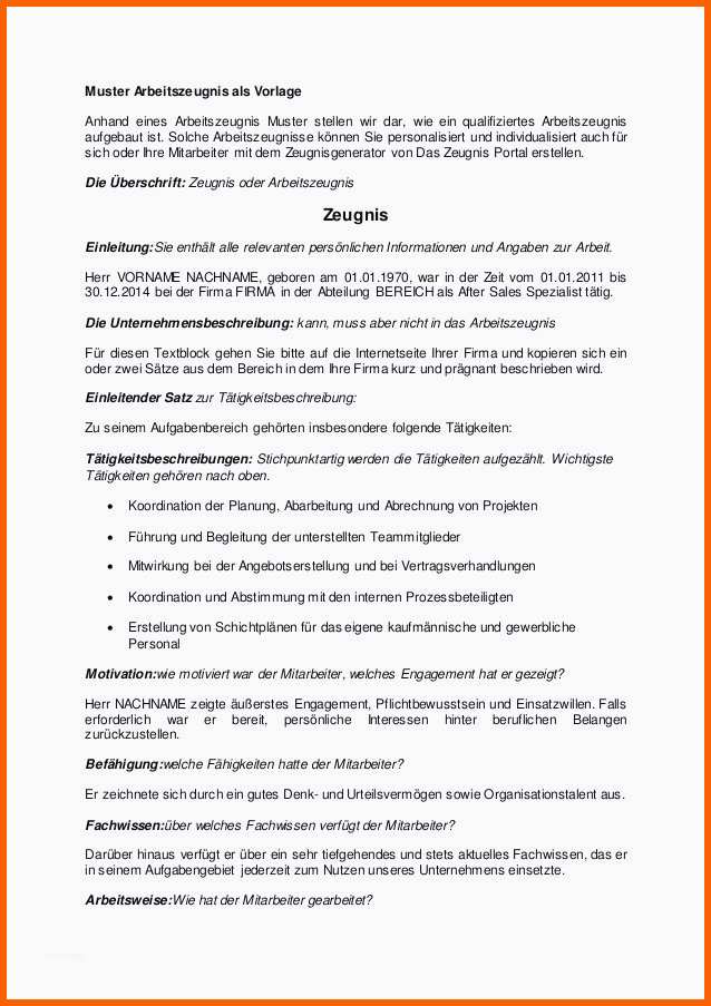Ideal Schön Qualifiziertes Arbeitszeugnis Muster Kostenlos Sehr