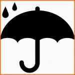 Ideal Schutzzeichen Der Geöffneten Regenschirm Silhouette Unter