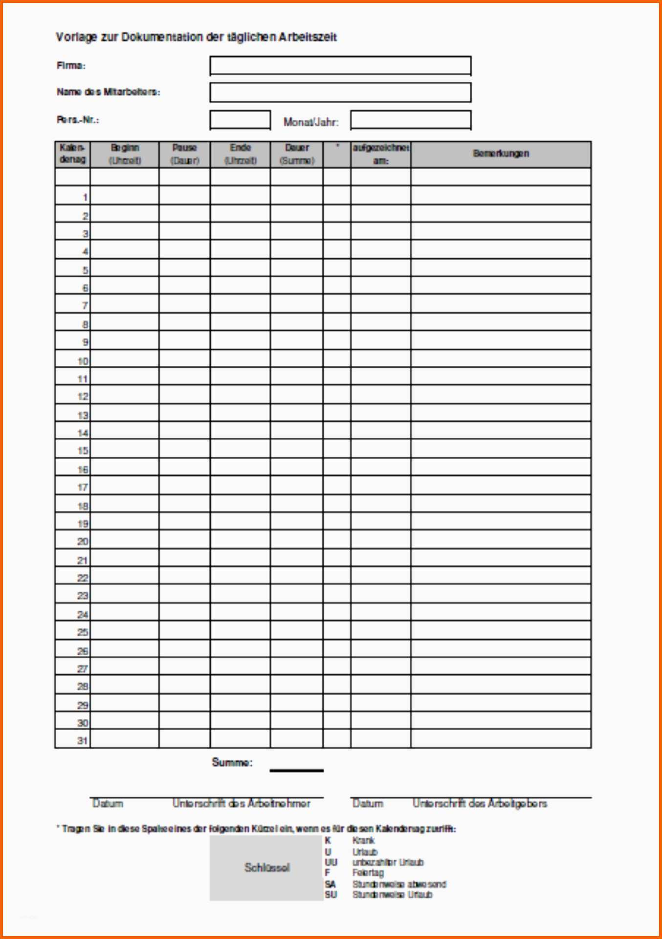 Ideal Stundenzettel Datev Excel – Werden
