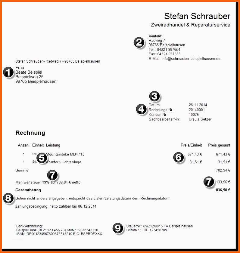 Ideal Vorlage Rechnung Kleinunternehmerregelung Musterrechnung