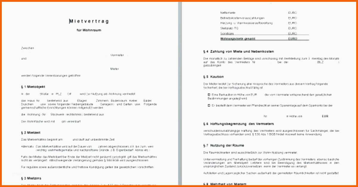 Ideal Wohnung Kündigen Vorlage Kostenlos Mietvertrag Wohnung