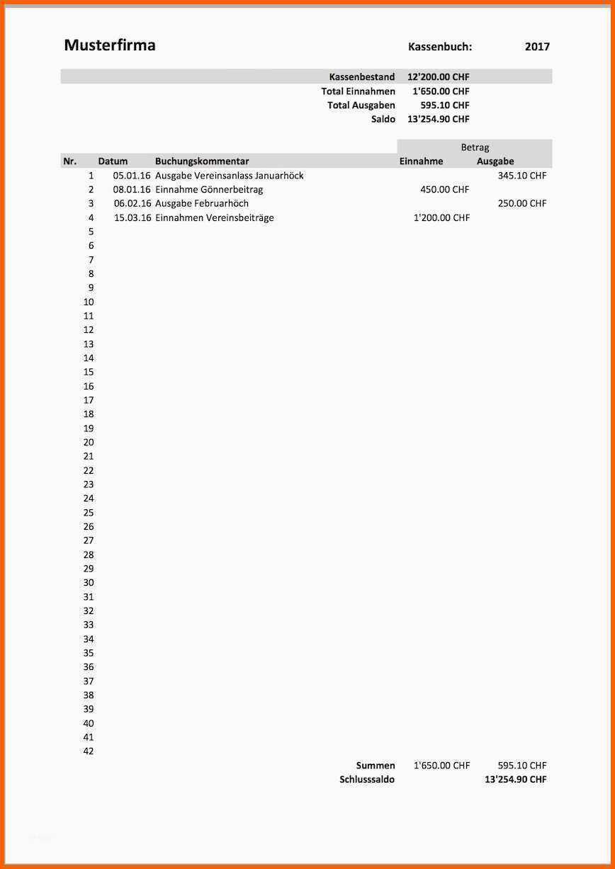 Kreativ 14 Kassenbericht Excel Vorlage Kostenlos