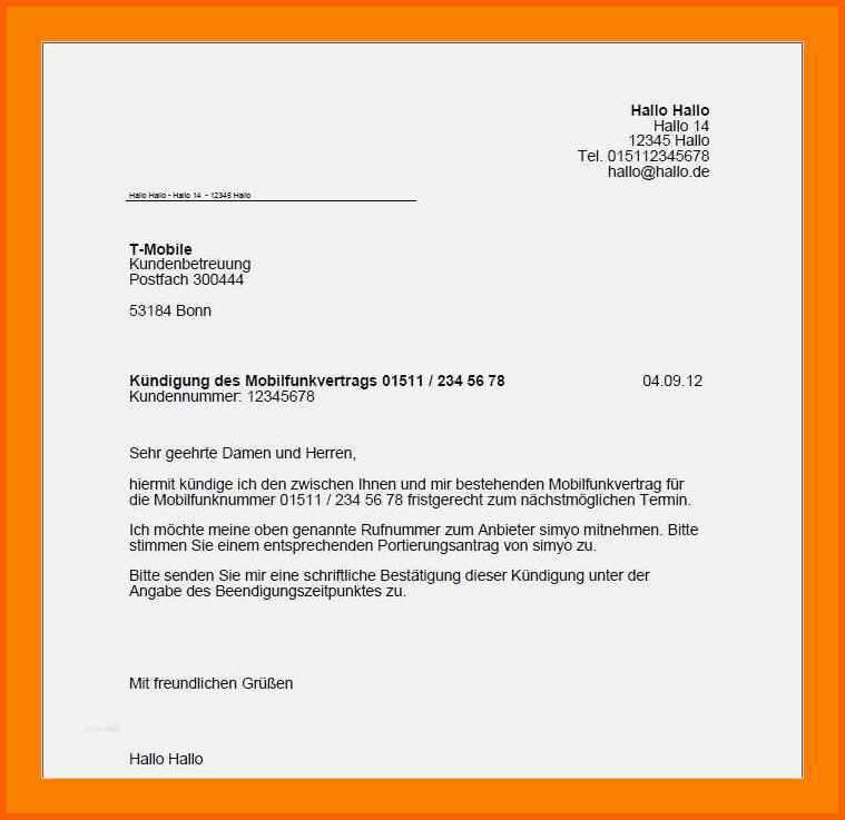 Kreativ 14 Kündigung Telekom Vorlage Word