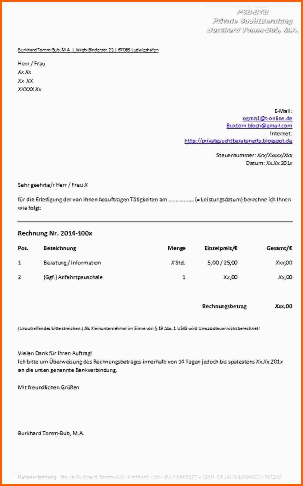 Kreativ 15 Rechnung Stellen Vorlage