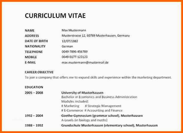 15 vorlage cv english