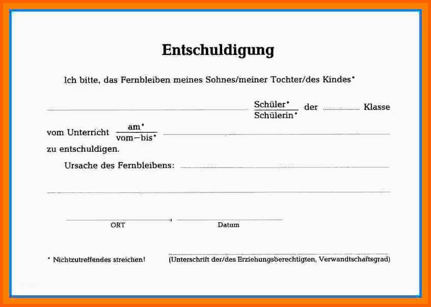 Kreativ 18 Entschuldigung Für Schule Wegen Krankheit