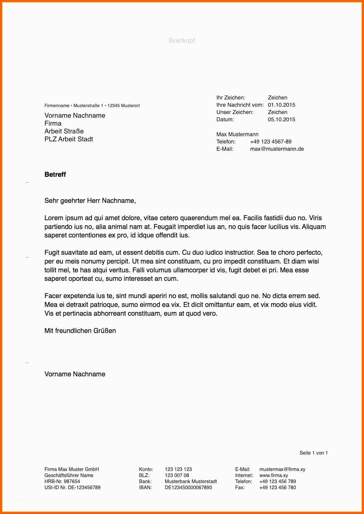 Kreativ 19 formeller Brief Vorlage
